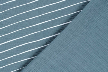 Musselin, Double Gauze, mit Streifen, indigo blau, 0,5 m